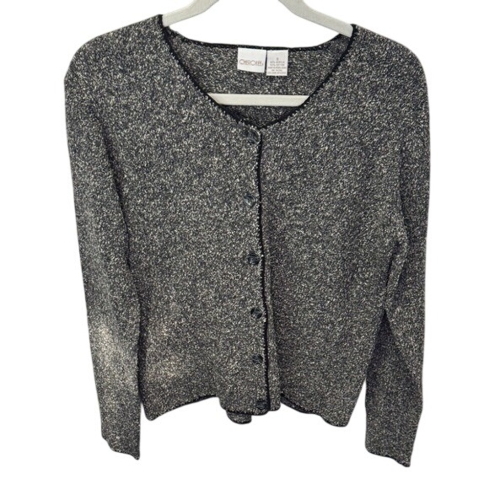 Cherokee Cardigan Sweater‎ Womens Size S Button Front Knit Long Sleeve Gray